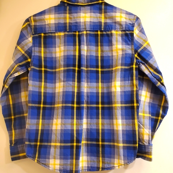 Gymboree blue, yellow, and white long sleeve button down; Size 10-12 - Picture 2 of 3